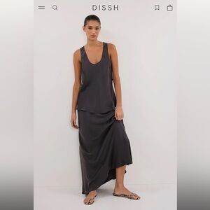 Colette Petrol Silk Midi Skirt